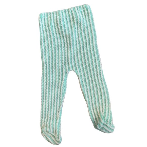 Vintage Baby Striped Pastel Chunky Knit Footed Tights - Picture 4 of 4